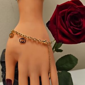 Gold Charm FASHION Chain Bracelet with Double Letter G Pendant - Women Jewelry